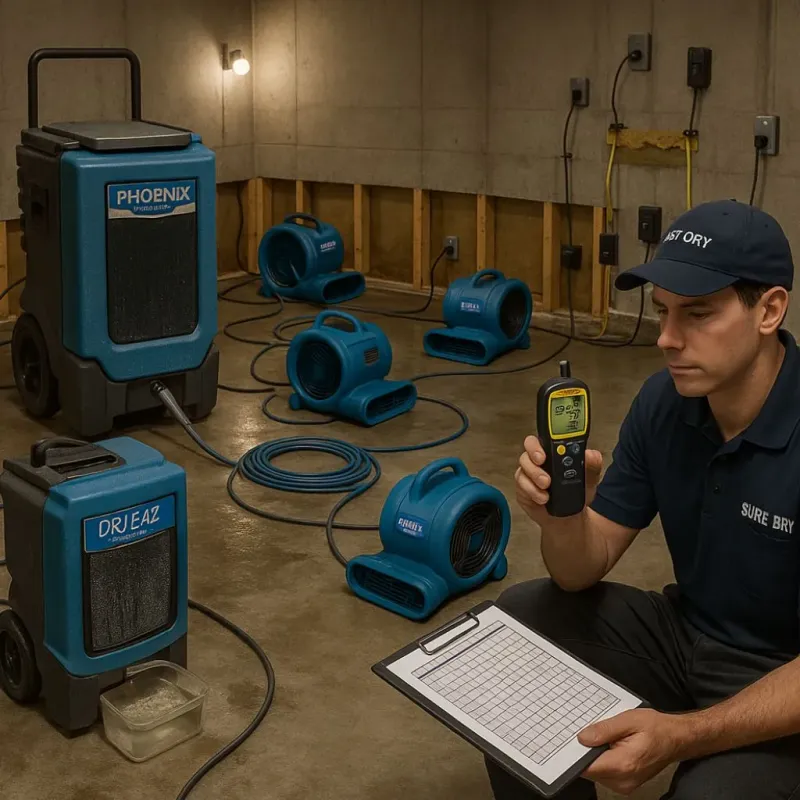 Structural Drying and Dehumidification process in La Homa, TX